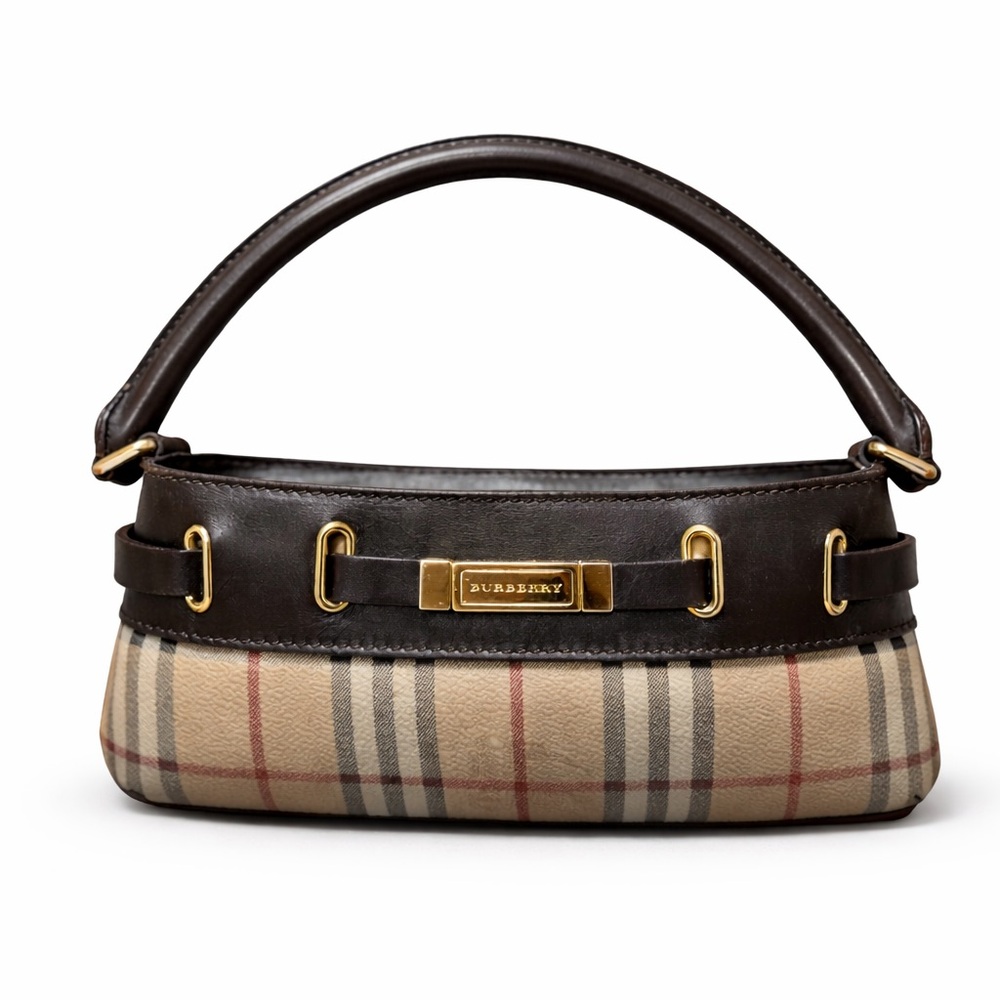 💯 Authentic Vintage Burberry Nova Check Baguette Shoulder Bag-Made in Italy